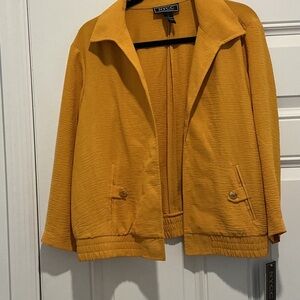 NYCC New York Clothing Co Women's Golden/Mustard 3/4 Sleeve Blazer Sz Large NWT